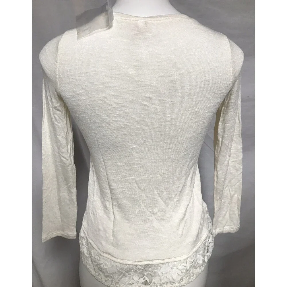 Lace Trim Ivory Cream Colored Sweater By Justice Girls Size 10 New